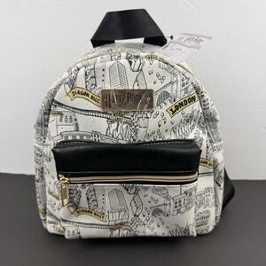 Harry Potter Diagon Alley Map Backpack Bioworld Faux Leather Small Rucksack NWT